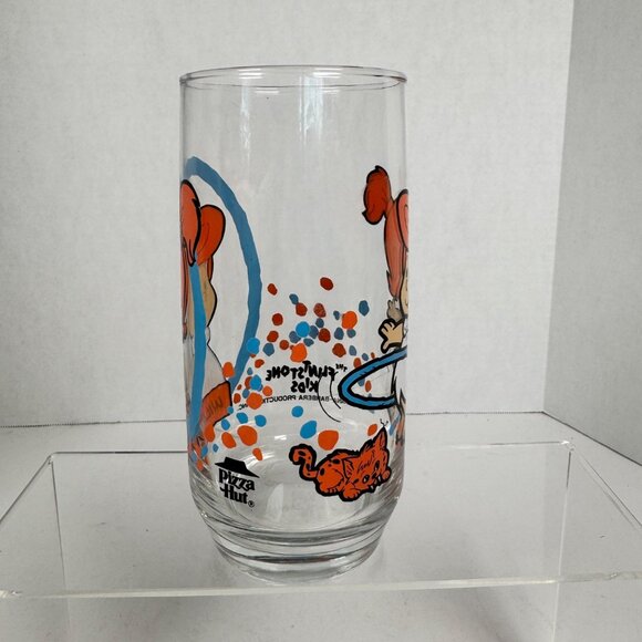 Vintage 1986 Flintstone Kids Wilma Pizza Hut Promotional Drinking Glass - Picture 4 of 10